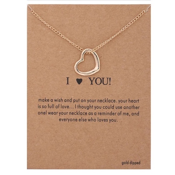 The Secret Pine Jewelry - **FRANKIE* Gold Heart I Love You Simple Necklace